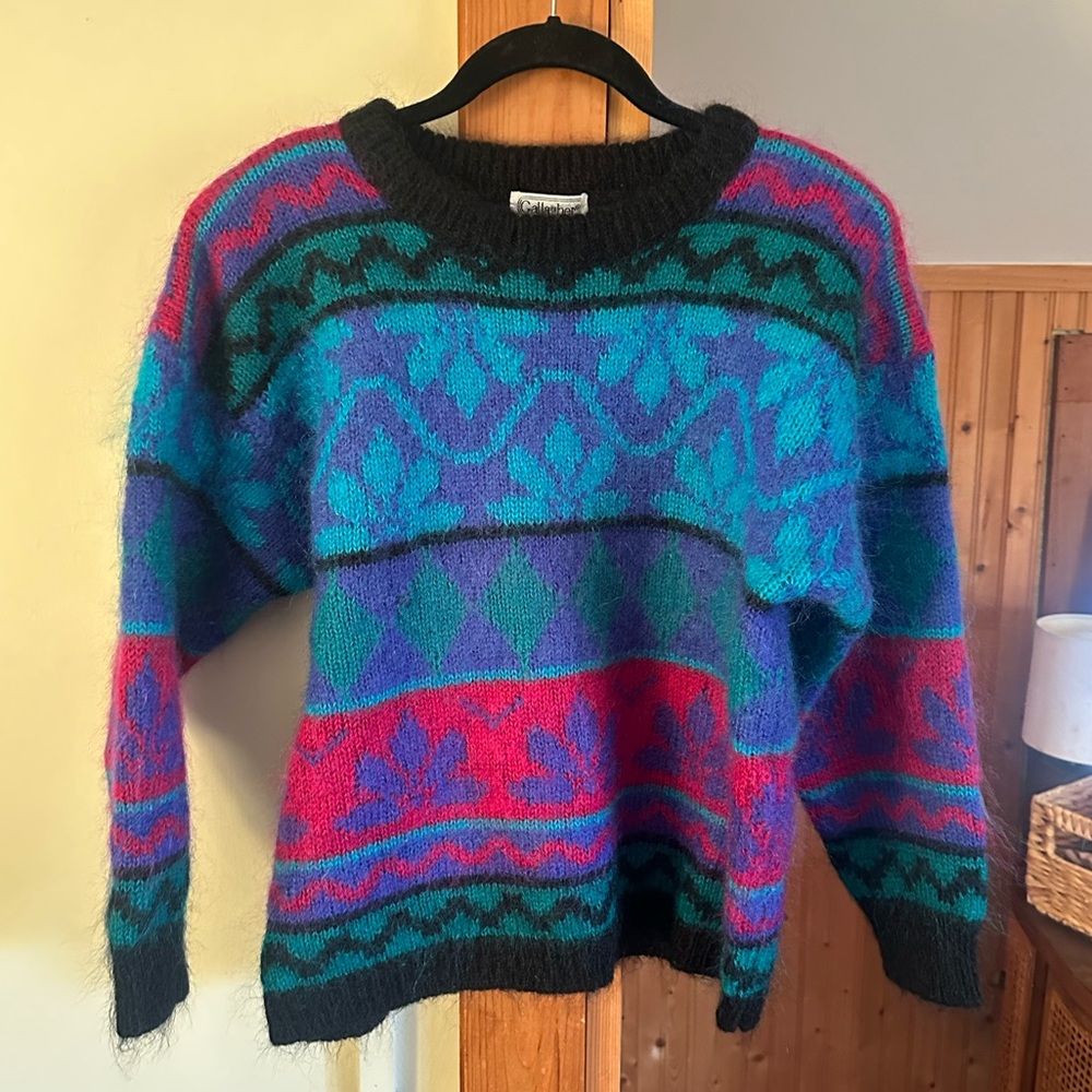 80s Vintage Colorful Patterned Sweater